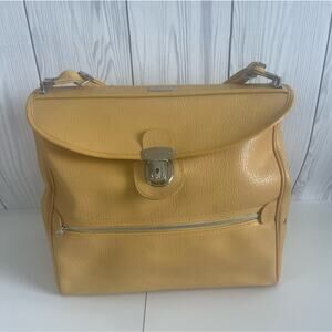 Vitg  MCM AMELIA EARHART Yellow Carry On Overnight Work Bag Tote Japan R1